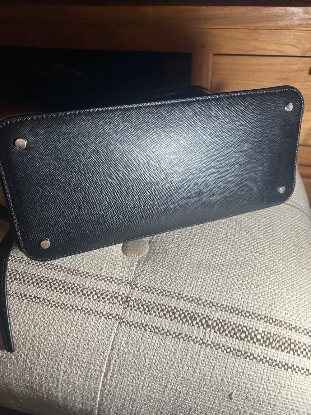 Kate Spade Black Structured Dome Satchel with Removable Strap, Like New - Picture 7 of 8